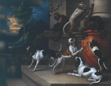  Hund Galerie - Hunde und Affens in der Nacht